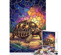 1000 Pieces Jigsaws Adults Puzzles Gifts Stained Glass Turtle Educational Game Staycation Kill Time Home Decoration Toys for Is Ideal As A Gifts (38X52CM)