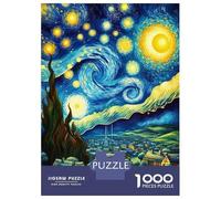 1000 Pieces Jigsaws Adults Puzzles Gifts Starry Night Inspired Landscape Jigsaws for Adults Anti-Stress Toys Difficult Challenge Challenging To Complete 70x50cm/1000pcs