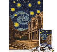 1000 Pieces Jigsaws Adults Puzzles Gifts Starry Night Petra Jordan Educational Game Staycation Kill Time Home Decoration Toys for Is Ideal As A Gifts (75X50CM)