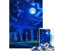 1000 Pieces Jigsaws Adults Puzzles Gifts Stonehenge Night Sky Help The Brain Exercise But Fun And Humorous Educational Game for Age 14+ Game (38x26cm)