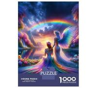 1000 Pieces Jigsaws Adults Puzzles Gifts Sungazing with Angel Jigsaw for Adults Brain Teaser Game Perfect Decoration Challenging To Complete 38x26cm/1000pcs