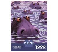 1000 Pieces Jigsaws Adults Puzzles Gifts Surprised Hippos Puzzles for Adults DIY Toys Home Decoration Gifts for Friends And Family 70x50cm/1000pcs