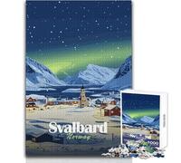 1000 Pieces Jigsaws Adults Puzzles Gifts Svalbard Norway Winter Landscape Illustration Educational Games Family Activities Birthday Gifts Size 50x75cm