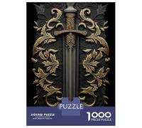 1000 Pieces Jigsaws Adults Puzzles Gifts Sword Gold Relief Deco Jigsaw for Adults Family Games A Work of Art Gifts for Friends And Family 70x50cm/1000pcs