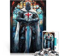 1000 Pieces Jigsaws Adults Puzzles Gifts Templar Knights Vigil Made of wood，for age 14 years and over learning educational game Gifts Ideas。size：50x75cm/14.96x20.47inch