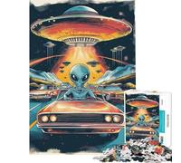 1000 Pieces Jigsaws Adults Puzzles Gifts The Aliens Are Coming Jigsaw Brain Teaser Game Staycation Kill Time Birthday Present, Gifts, (Size 38x26cm)
