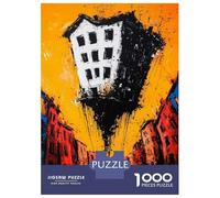1000 Pieces Jigsaws Adults Puzzles Gifts The Floating Abyss - Expressionist Surreal Cityscape Jigsaws for Adults Anti-Stress Toys Difficult Challenge Challenging To Complete 38x26cm/1000pcs