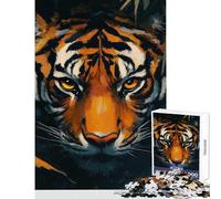 1000 Pieces Jigsaws Adults Puzzles Gifts The Silent Tiger Educational Game Staycation Kill Time Home Decoration Toys for Is Ideal As A Gifts (75X50CM)