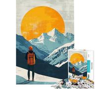 1000 Pieces Jigsaws Adults Puzzles Gifts The Snowy Mountain Sunset Hike Challenging To Complete Difficult Challenge Family Games for 14+ Puzzle Game Offered (38x26cm)