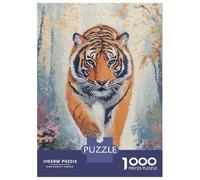 1000 Pieces Jigsaws Adults Puzzles Gifts Tiger Walking Through Snow Jigsaw for Adults Brain Teaser Game Perfect Decoration Challenging To Complete 70x50cm/1000pcs