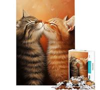1000 Pieces Jigsaws Adults Puzzles Gifts Two Cats Kissing Help The Brain Exercise But Fun And Humorous Educational Game for Age 14+ Game (50x75cm)