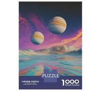 1000 Pieces Jigsaws Adults Puzzles Gifts Two Planets Over A Desert Puzzle for Adults Fun Games Enhance Memory Birthday Present, Gifts, 70x50cm/1000pcs