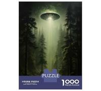 1000 Pieces Jigsaws Adults Puzzles Gifts UFO in The Forest Jigsaw Puzzle Anti-Stress Toys Difficult Challenge Birthday Present, Gifts, 38x26cm/1000pcs