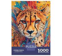 1000 Pieces Jigsaws Adults Puzzles Gifts Vibrant Cheetah Artwork-14 Puzzles for Adults Brain Teaser Game Analysis And Logic Birthday Present, Gifts, 38x26cm/1000pcs