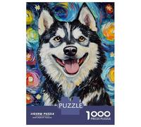 1000 Pieces Jigsaws Adults Puzzles Gifts Vibrant Husky Portrait Puzzles for Adults Brain Teaser Game Analysis And Logic Birthday Present, Gifts, 70x50cm/1000pcs