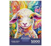 1000 Pieces Jigsaws Adults Puzzles Gifts Vibrant Sheep Art Jigsaw for Adults Brain Teaser Game Perfect Decoration Challenging To Complete 38x26cm/1000pcs