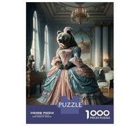 1000 Pieces Jigsaws Adults Puzzles Gifts Victorian Bear Dress Puzzles for Adults Toy Wall Decor Perfect Decoration Challenging To Complete 52x38cm/1000pcs