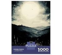 1000 Pieces Jigsaws Adults Puzzles Gifts Vintage Moonlit Cat - Tranquil Nocturnal Landscape Jigsaws for Adults Anti-Stress Toys Difficult Challenge Challenging To Complete 70x50cm/1000pcs