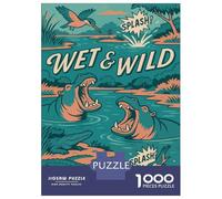 1000 Pieces Jigsaws Adults Puzzles Gifts Wet & Wild River Creatures Comic Jigsaw Puzzle Fun Games For Family Fun Gifts for Friends And Family 70x50cm/1000pcs