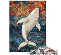 1000 Pieces Jigsaws Adults Puzzles Gifts Whale in Colorful Dreams Relax Games Difficult Hard Educational Toy Fun Activities at Home Size 38x26cm