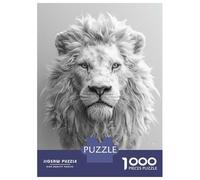 1000 Pieces Jigsaws Adults Puzzles Gifts White Lion Portrait Jigsaw Puzzle Anti-Stress Toys Difficult Challenge Birthday Present, Gifts, 52x38cm/1000pcs