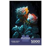 1000 Pieces Jigsaws Adults Puzzles Gifts White Pink Rose Flowers Puzzles for Adults Brain Teaser Game Analysis And Logic Birthday Present, Gifts, 70x50cm/1000pcs