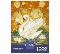 1000 Pieces Jigsaws Adults Puzzles Gifts White Swan with Spread Wings Jigsaw Puzzle DIY Toys A Work of Art Gifts for Friends And Family 70x50cm/1000pcs