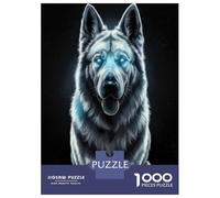 1000 Pieces Jigsaws Adults Puzzles Gifts White Wolf with Glowing Eyes Puzzles for Adults Fun Games Staycation Kill Time Birthday Present, Gifts, 38x26cm/1000pcs
