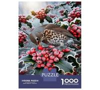 1000 Pieces Jigsaws Adults Puzzles Gifts Winter Berry Feast Puzzles for Adults Toy Wall Decor Perfect Decoration Challenging To Complete 52x38cm/1000pcs