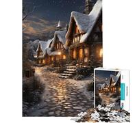 1000 Pieces Jigsaws Adults Puzzles Gifts Winter Cottage Magic for Educational Game Challenge Toy Educational Game Wall Decoration Art Work Gifts (Size 38x52cm)
