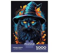 1000 Pieces Jigsaws Adults Puzzles Gifts Witch Cat Familiar Jigsaws for Adults Relaxing Games Wall Decoration Birthday Present, Gifts, 38x26cm/1000pcs