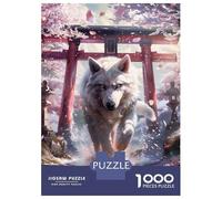 1000 Pieces Jigsaws Adults Puzzles Gifts Wolf Spirit Sakura Torii Jigsaws for Adults Relaxing Games Wall Decoration Birthday Present, Gifts, 70x50cm/1000pcs