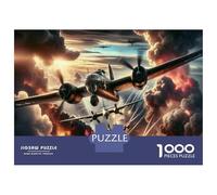 1000 Pieces Jigsaws Adults Puzzles Gifts World War II Airplane Art Prints Jigsaw for Adults Brain Teaser Game Perfect Decoration Challenging To Complete 70x50cm/1000pcs