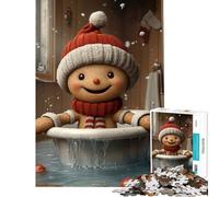 1000 Pieces Jigsaws Adults Puzzles Gingerbread Man Bath Time Toilet Learning Educational Toys Relax Games Tough Challenge Great Gifts And Toys (Size 50x75cm)