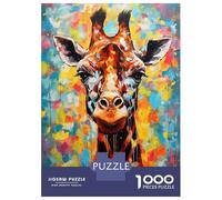 1000 Pieces Jigsaws Adults Puzzles Giraffe Abstract Painting Puzzle for Adults Brain Teaser Game Analysis And Logic for Is Ideal As A Gift 70x50cm/1000pcs