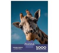 1000 Pieces Jigsaws Adults Puzzles Giraffe Portrait Against A Blue Sky Adult Jigsaw Brain Teaser Game Presents for Women Parent-child Interaction 52x38cm/1000pcs