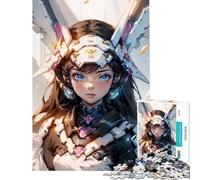 1000 Pieces Jigsaws Adults Puzzles Girl in Cybernetic Armor Learning Educational Toys Family Game Perfect Decoration Birthday Gifts (size 38x26cm)