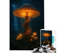 1000 Pieces Jigsaws Adults Puzzles Glowing Mushroom with Spiral Staircase Learning Educational Toys Family Game Difficult Hard Secret Santa Gifts (Size 50x75cm)