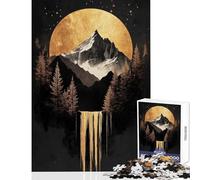 1000 Pieces Jigsaws Adults Puzzles Golden Mountain Waterfall Hands-on Game For Family Fun Anti-Stress Toys Wishlist with Santa Claus (38X52CM)