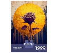 1000 Pieces Jigsaws Adults Puzzles Golden Rose Abstract Jigsaw for Adults Toy Wall Decor Hand Speed Race Difficult And Challenge 52x38cm/1000pcs