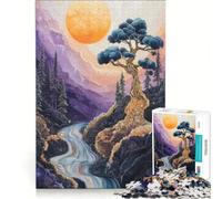 1000 Pieces Jigsaws Adults Puzzles Golden Tree Bonsai And River Aesthetic Texture, Educational Games, Home Art Decor, Artists' Collection, Fine Arts (38x52cm)