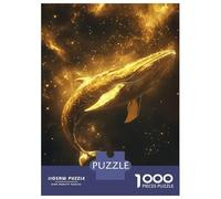 1000 Pieces Jigsaws Adults Puzzles Golden Whale in Space Jigsaws for Adults Toy Wall Decor Hand Speed Race Unique Gifts for Birthday And Christmas 52x38cm/1000pcs
