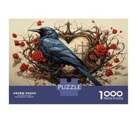 1000 Pieces Jigsaws Adults Puzzles Gothic Bird Wall Art Print Puzzle for Adults Brain Teaser Game Analysis And Logic for Is Ideal As A Gift 52x38cm/1000pcs