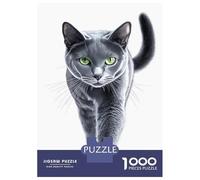 1000 Pieces Jigsaws Adults Puzzles Gray Cat with Green Eyes Puzzle for Adults Brain Teaser Game Analysis And Logic for Is Ideal As A Gift 70x50cm/1000pcs