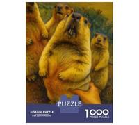 1000 Pieces Jigsaws Adults Puzzles Group of Prairie Dogs with Human Hand Jigsaw for Adults Brain Teaser Game Analysis And Logic Unique Gifts for Birthday And Christmas 52x38cm/1000pcs