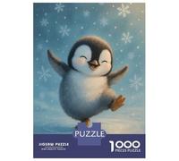 1000 Pieces Jigsaws Adults Puzzles Happy Penguin on Ice Puzzle for Adults Anti-Stress Toys Pattern Assembly Parent-child Interaction 70x50cm/1000pcs