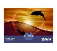 1000 Pieces Jigsaws Adults Puzzles HEART OF DOLPHINS Puzzle for Adults Brain Teaser Game Pattern Assembly Difficult And Challenge 52x38cm/1000pcs