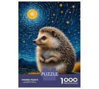 1000 Pieces Jigsaws Adults Puzzles Hedgehog Starry Night Puzzle for Adults Brain Teaser Game Pattern Assembly Difficult And Challenge 70x50cm/1000pcs
