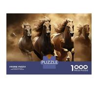 1000 Pieces Jigsaws Adults Puzzles Horses Running Wild in Dust Storm Puzzle for Adults Brain Teaser Game Analysis And Logic for Is Ideal As A Gift 38x26cm/1000pcs