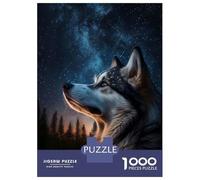 1000 Pieces Jigsaws Adults Puzzles Husky Dog Galaxy Puzzle for Adults Brain Teaser Game Pattern Assembly Difficult And Challenge 70x50cm/1000pcs